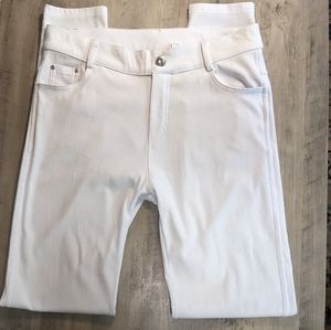 YELETE WHITE VERY SKINNY JEGGINGS STRETCH JEANS
